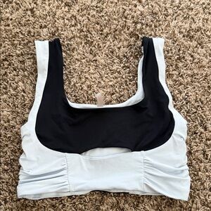 Free People Movement Stylish Women's Black and Light Blue Intimate Top